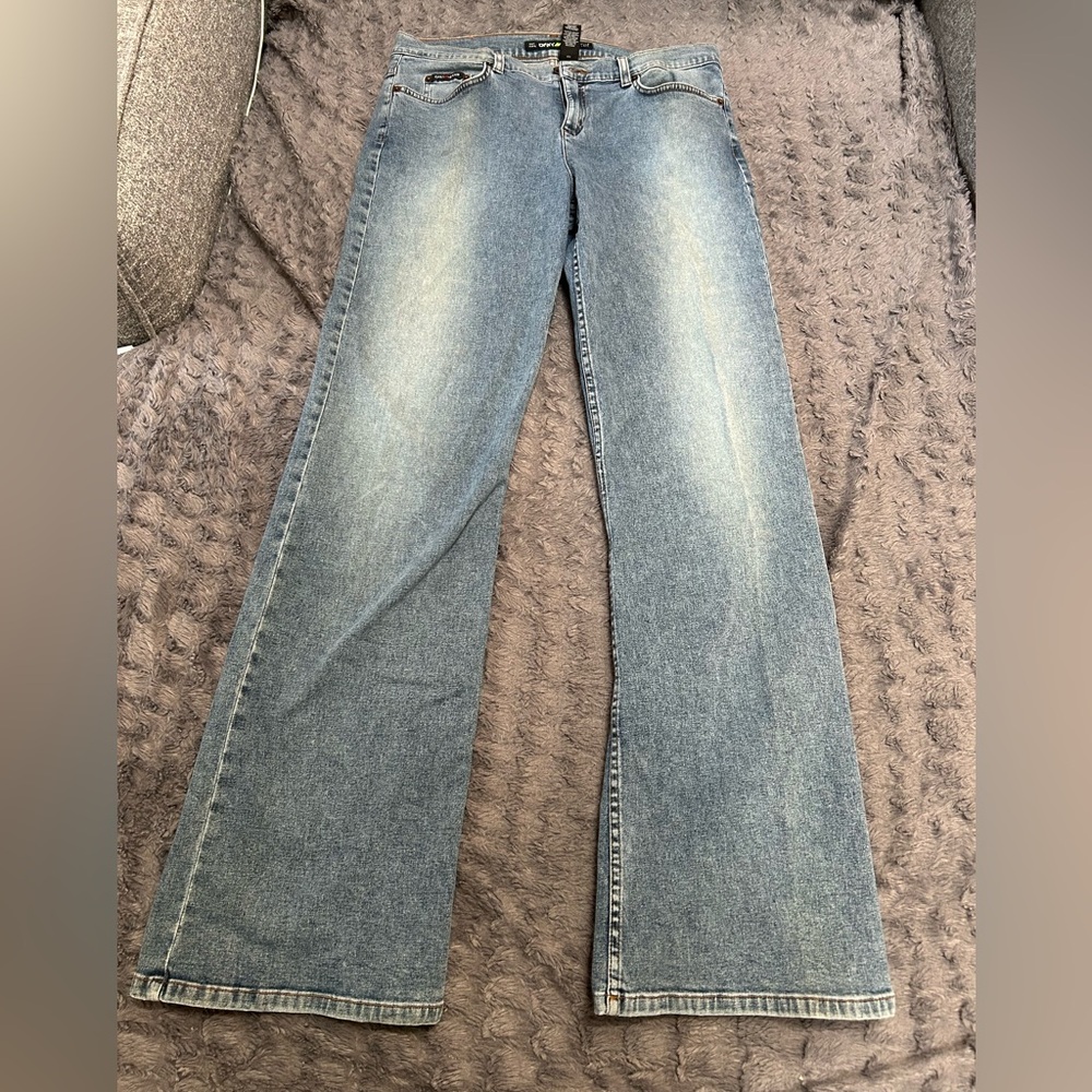 Dkny Blue Flare Wide Leg Jeans Vintage-Inspired
